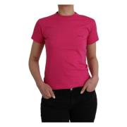 Balenciaga Bomulls T-shirt med Rund Hals och Korta Ärmar Pink, Dam