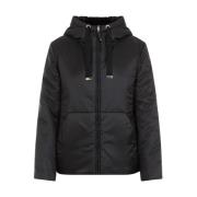 Max Mara Svart Elegant Jacka med Huva Black, Dam