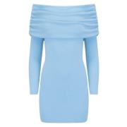 Jaaf Arctic Blue Off-Shoulder Mini Klänning Blue, Dam