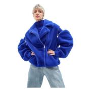 Cesare Gaspari Blå Faux Fur Coat Marilyn Blue, Dam