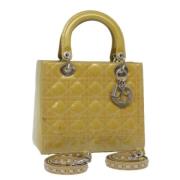 Dior Vintage Pre-owned Canvas handvskor Yellow, Dam