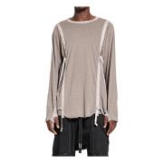 Boris Bidjan Saberi Oversized Lace Striped T-Shirt Gray, Herr