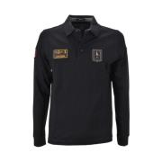 Aeronautica Militare Svart Tricolor Pikétröja Black, Herr