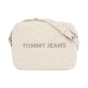 Tommy Jeans Vit Shearling Väska Casual Stil Beige, Dam