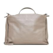 Brunello Cucinelli Elegant Läder Bucket Bag med Monile Detaljer Beige,...