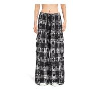 Palm Angels Monogram Check Wide Leg Byxor Multicolor, Herr