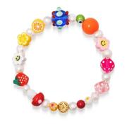 Nialaya Womens Berry Pearl Bracelet with Assorted Beads Multicolor, Da...