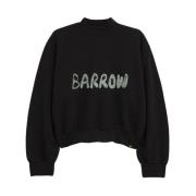 Barrow Felpa Cropped Med Tryck Black, Dam