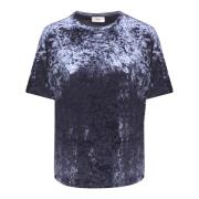 Herno Lyxig Velvet Kortärmad T-shirt Gray, Dam