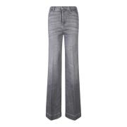 7 For All Mankind Elegant Grå Flare Jeans Gray, Dam