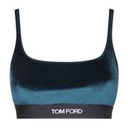 Tom Ford Lyxig Velvet Bralette, Sömlös, Grön Green, Dam