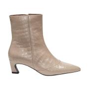 Fabienne Chapot Beige Croco Ankelboots med Klackar Beige, Dam