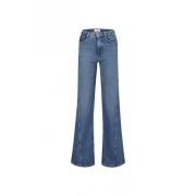 Fabienne Chapot Hjärtbroderade Wide Leg Jeans Blue, Dam