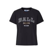 Ball Svart T-shirt Topp Black, Dam