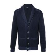 Fedeli Knäppt Engelsk Ribb Cardigan Sweaters Blue, Herr