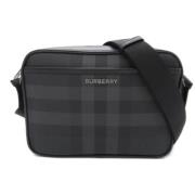 Burberry Vintage Pre-owned Belagd canvas axelremsvskor Gray, Dam