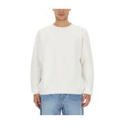 Autry Logo Sweatshirt Regular Fit 100% Bomull White, Herr