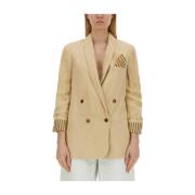 Alysi Oversize Double-Breasted Jacket Beige, Dam