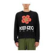 Kenzo Blommig Boke Sweatshirt Black, Herr