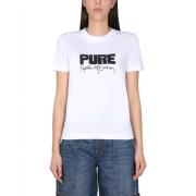 Stella McCartney Logo T-shirt med halsband White, Dam