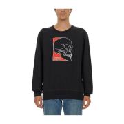 Alexander McQueen Logo Sweatshirt Regular Fit 100% Bomull Black, Herr