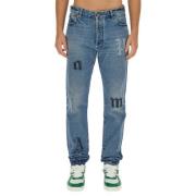 Palm Angels Klassiska Five-Pocket Jeans Blue, Herr