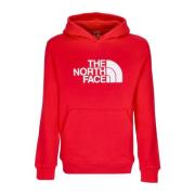 The North Face Röd/Vit Hoodie med Dragsko Huva Red, Herr