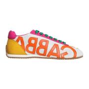 Dolce & Gabbana Multifärgat Läder Logotyp Sneakers Multicolor, Dam