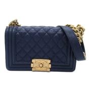 Chanel Vintage Pre-owned Tyg axelremsvskor Blue, Dam