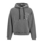 Off White Outline Arrow Hoodie med Logo Print Gray, Herr