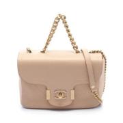 Chanel Vintage Pre-owned Laeder axelremsvskor Beige, Dam