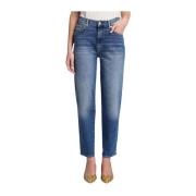 7 For All Mankind Slim Fit Jeans - Mörkblå Blue, Dam