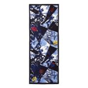 Desigual Blommig Denim Scarf och Handskar Set Multicolor, Dam