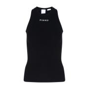 Pinko Stilren Tanktop med Unik Design Black, Dam