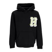 HUF Svart Fleecefodrad Hoodie med logotyp Black, Herr