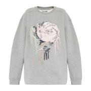 Ganni Sweatshirt med brodyr Gray, Dam