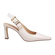 Michael Kors Kräm läder slingback pumps Beige, Dam