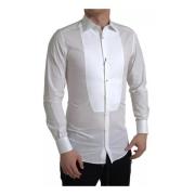 Dolce & Gabbana Vit Bomull Poplin Formell Skjorta White, Herr