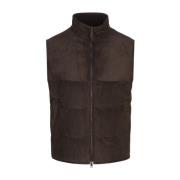 Ermenegildo Zegna Brun Mocka Vadderad Gilet Brown, Herr