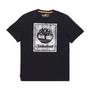 Timberland Svart Herr Stack Tee Kortärmad Black, Herr