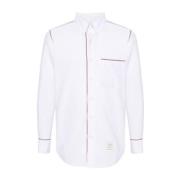 Thom Browne Vit Oxford Skjorta med Randig Kant White, Herr