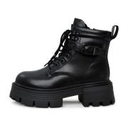 Cesare Gaspari Eleganta Plattforms Ankelboots - Svart Black, Dam