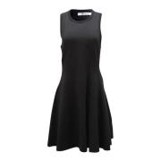 T by Alexander Wang Svart Rayon Fit and Flare Klänning Black, Dam