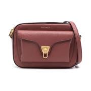 Coccinelle Mjuk Crossbody-väska i Bordeauxläder Red, Dam