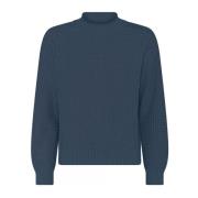 Skovhuus Blå Casual Strukturerad Pullover Tröja Blue, Dam