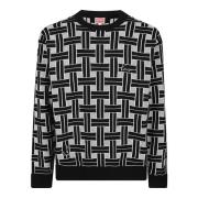 Kenzo Stilig Weave Sweater Black, Herr