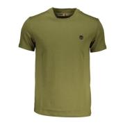 Timberland Kortärmad Slim Fit Broderad T-shirt Green, Herr