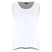 Kocca Minimalistisk Rund Hals Vest Topp White, Dam