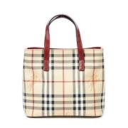 Burberry Vintage Pre-owned Belagd canvas handvskor Beige, Dam