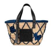 Loewe Pre-owned Pre-owned Raffia totevskor Beige, Dam